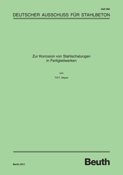 Cover des Buchs: Zur Korrosion von Stahlschalungen in Fertigteilwerken