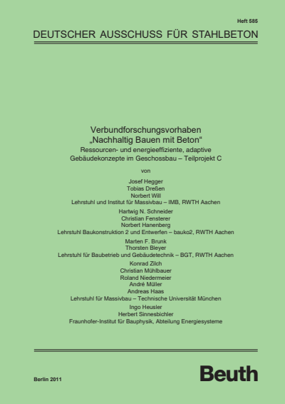 Cover des Buchs: Verbundforschungsvorhaben "Nachhaltig Bauen mit Beton"