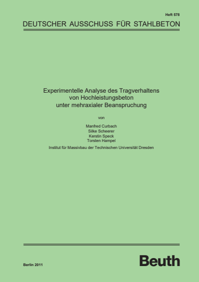 Cover des Buchs: Experimentelle Analyse des Tragverhaltens von Hochleistungsbeton unter mehraxialer Beanspruchung
