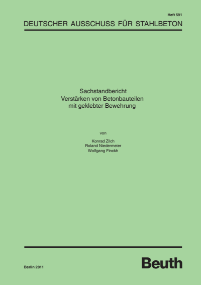 Cover des Buchs: Sachstandbericht "Verstärken von Betonbauteilen mit geklebter Bewehrung"
