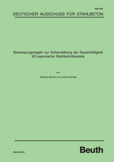 Cover des Buchs: Bemessungsregeln zur Sicherstellung der Dauerhaftigkeit XC-exponierter Stahlbetonbauteile