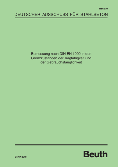 Cover of book: Bemessung nach DIN EN 1992 in den Grenzzuständen der Tragfähigkeit und der Gebrauchstauglichkeit