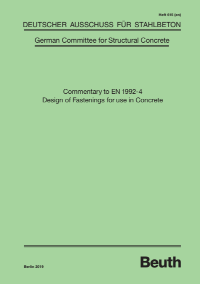 Cover of book: Commentary to EN 1992-4 - Design for Fastenings for use in Concrete