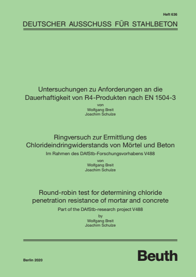 Cover des Buchs: Untersuchungen zu Anforderungen an die Dauerhaftigkeit von R4-Produkten nach EN 1504-3