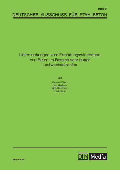 Cover of book: Untersuchungen zum Ermüdungswiderstand von Beton im Bereich sehr hoher Lastwechselzahlen