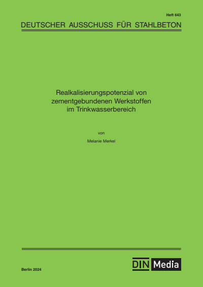 Cover of book: Realkalisierungspotenzial von zementgebundenen Werkstoffen im Trinkwasserbereich
