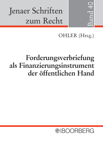 Cover of book: Forderungsverbriefung als Finanzierungsinstrument der öffentlichen Hand