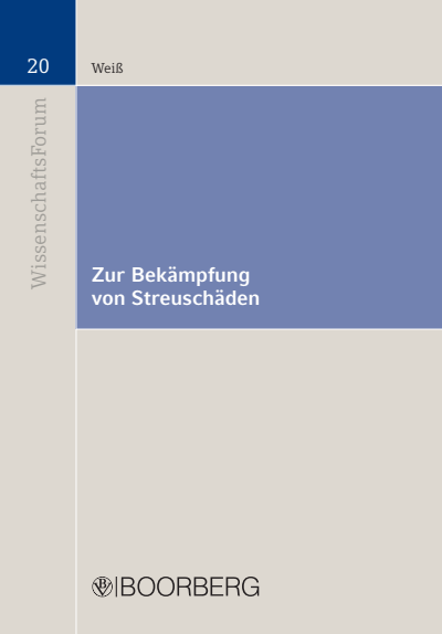 Cover des Buchs: Zur Bekämpfung von Streuschäden