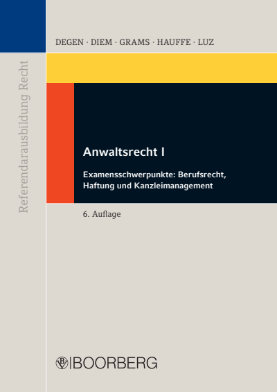 Cover of book: Anwaltsrecht I