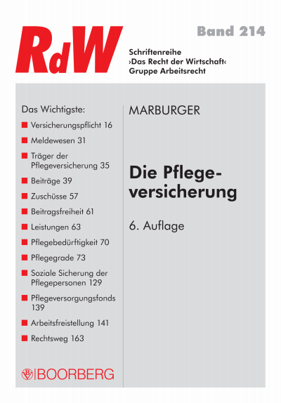 Cover des Buchs: Die Pflegeversicherung