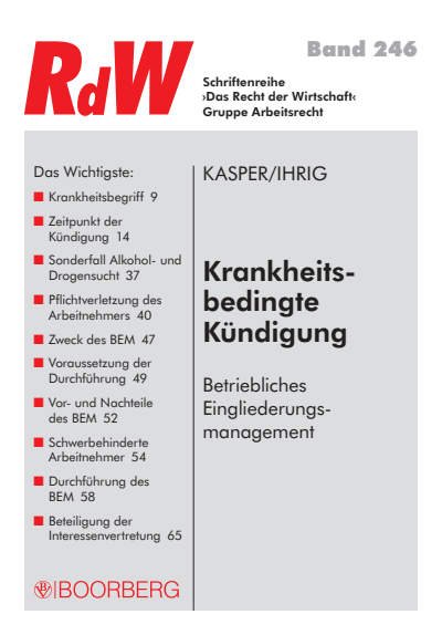 Cover des Buchs: Krankheitsbedingte Kündigung
