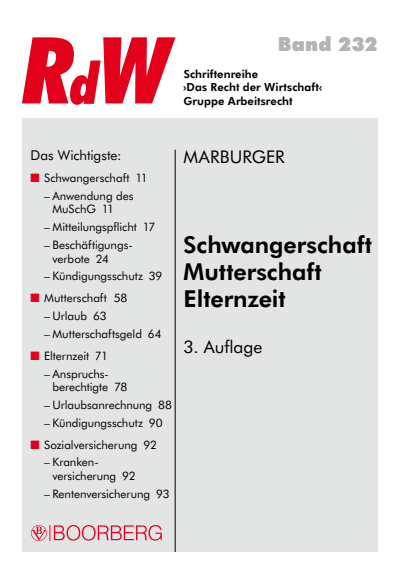 Cover des Buchs: Schwangerschaft - Mutterschaft - Elternzeit