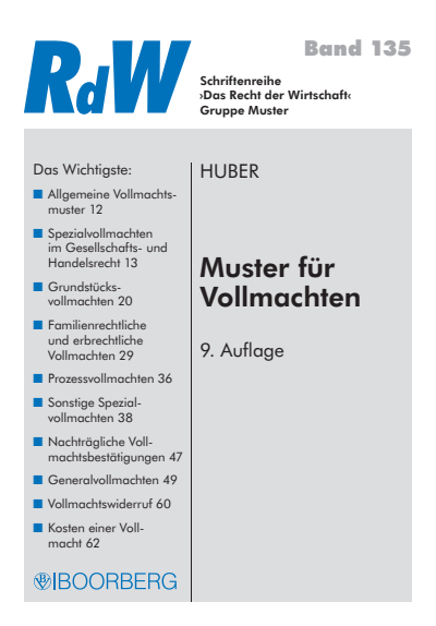 Cover des Buchs: Muster für Vollmachten