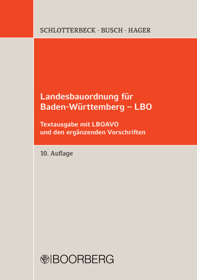 Cover of book: Landesbauordnung für Baden-Württemberg - LBO