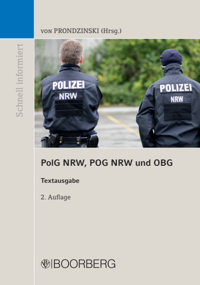 Cover des Buchs: PolG NRW, POG NRW und OBG