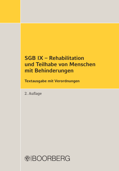 Cover des Buchs: SGB IX - Rehabilitation und Teilhabe von Menschen mit Behinderungen