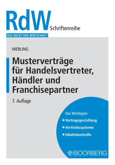 Cover des Buchs: Musterverträge für Handelsvertreter, Händler und Franchisepartner