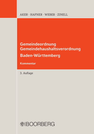 Cover des Buchs: Gemeindeordnung Gemeindehaushaltsverordnung Baden-Württemberg