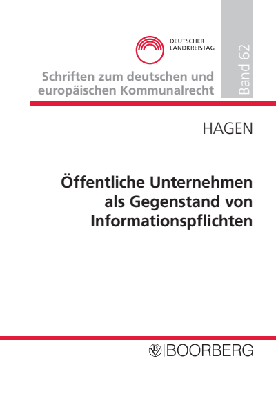 Cover des Buchs: Öffentliche Unternehmen als Gegenstand von Informationspflichten
