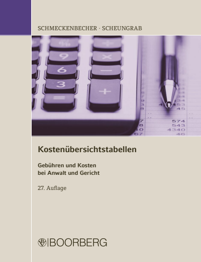 Cover of book: Kostenübersichtstabellen