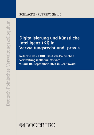 Cover of book: Digitalisierung und künstliche Intelligenz (KI) in Verwaltungsrecht und -praxis