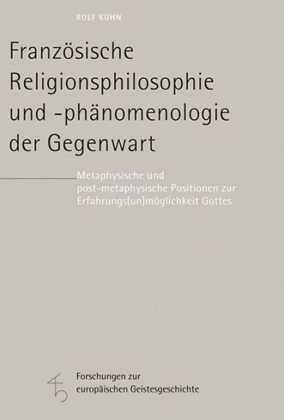 Cover des Buchs: Französische Religionsphilosophie und -phänomenologie der Gegenwart