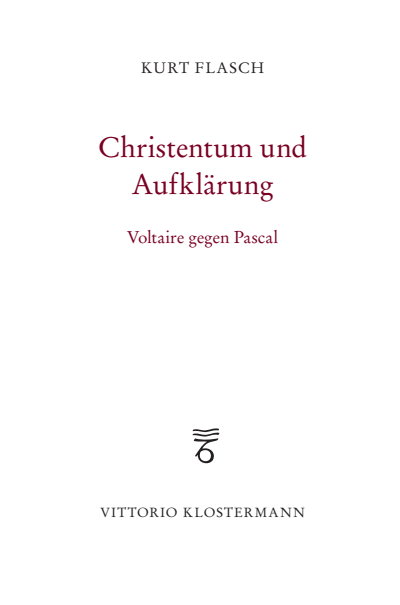 Cover of book: Christentum und Aufklärung