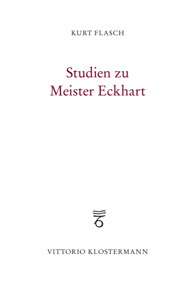 Cover of book: Studien zu Meister Eckhart