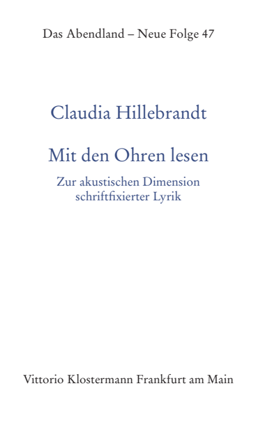 Cover des Buchs: Mit den Ohren lesen