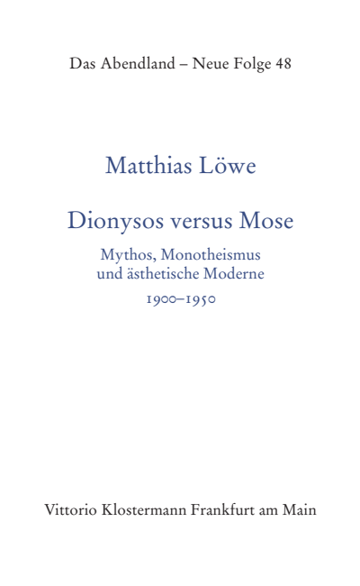 Cover des Buchs: Dionysos versus Mose