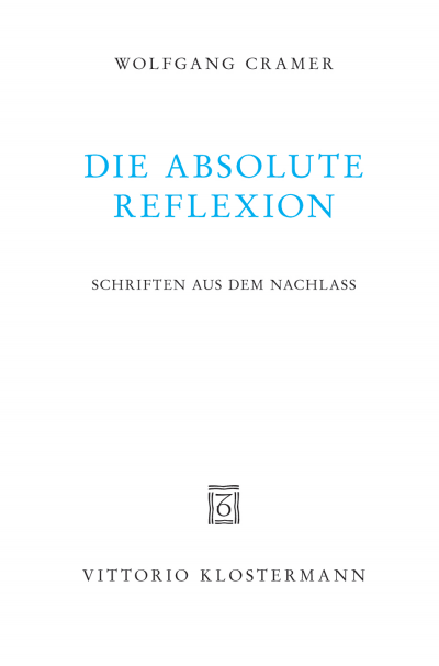 Cover of book: Die absolute Reflexion