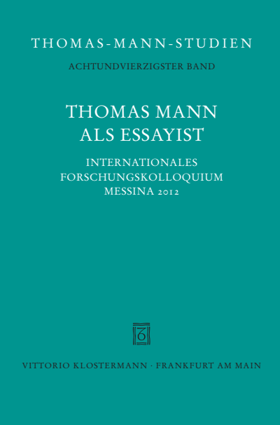 Cover of book: Thomas Mann als Essayist