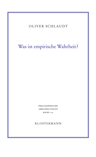 Cover of book: Was ist empirische Wahrheit?