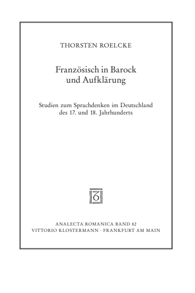 Cover des Buchs: Französisch in Barock und Aufklärung