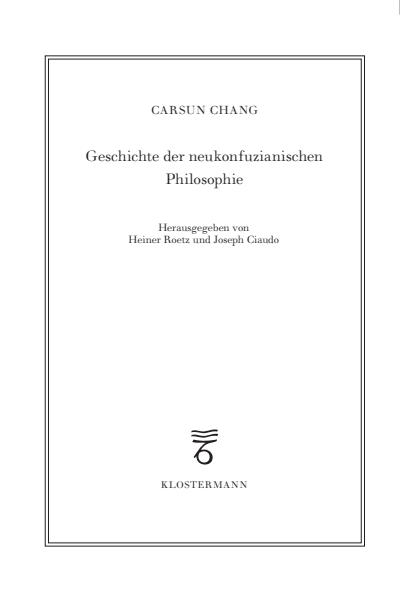 Cover of book: Geschichte der neukonfuzianischen Philosophie
