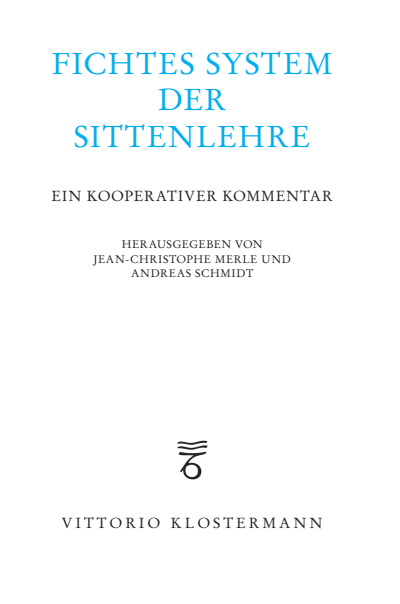 Cover of book: Fichtes System der Sittenlehre