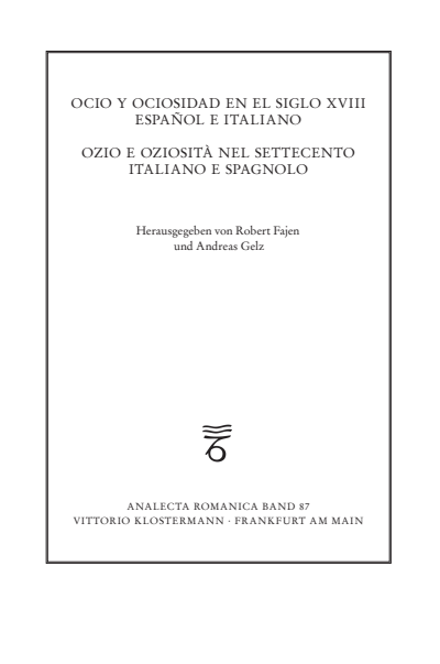 Cover of book: Ocio y ociosidad en el siglo XVIII español e italiano