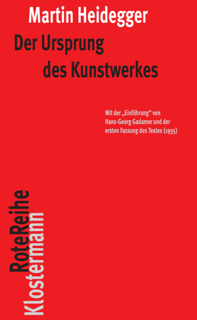 Cover of book: Der Ursprung des Kunstwerkes