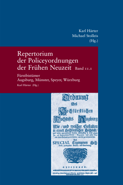 Cover of book: Repertorium der Policeyordnungen der Frühen Neuzeit
