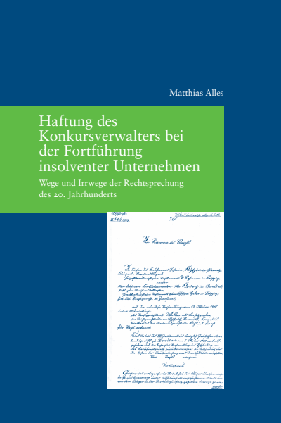 Cover of book: Haftung des Konkursverwalters bei der Fortführung insolventer Unternehmen