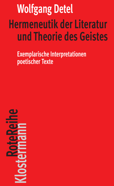 Cover of book: Hermeneutik der Literatur und Theorie des Geistes