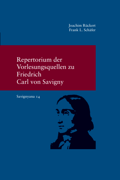Cover of book: Repertorium der Vorlesungsquellen zu Savigny