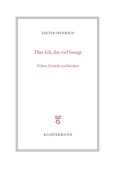 Cover of book: Dies Ich, das viel besagt