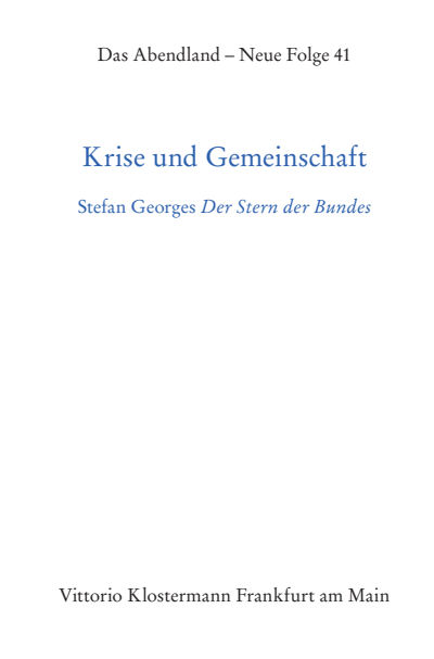 Cover of book: Krise und Gemeinschaft