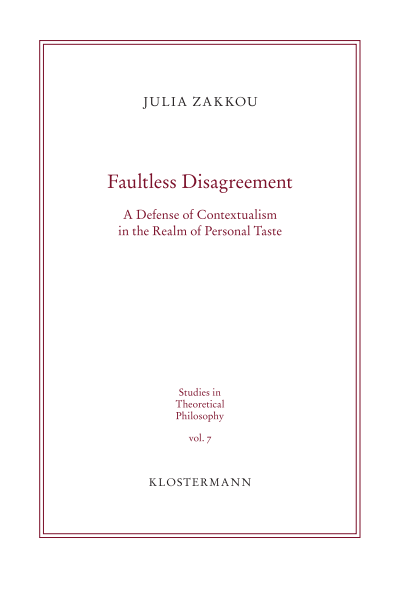 Cover of book: Faultless Disagreement