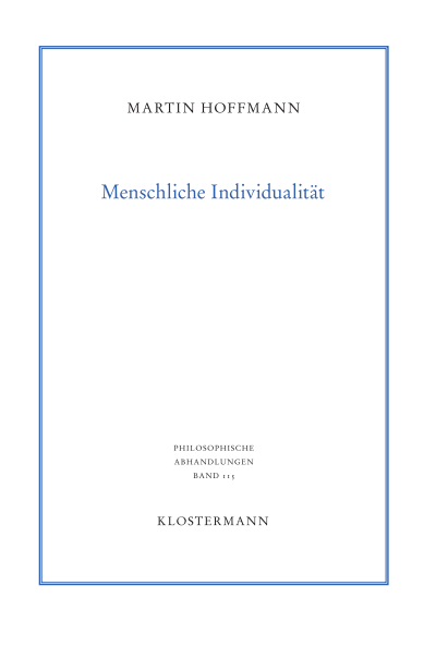 Cover of book: Menschliche Individualität