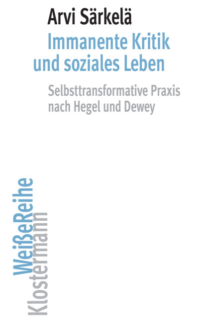 Cover of book: Immanente Kritik und soziales Leben