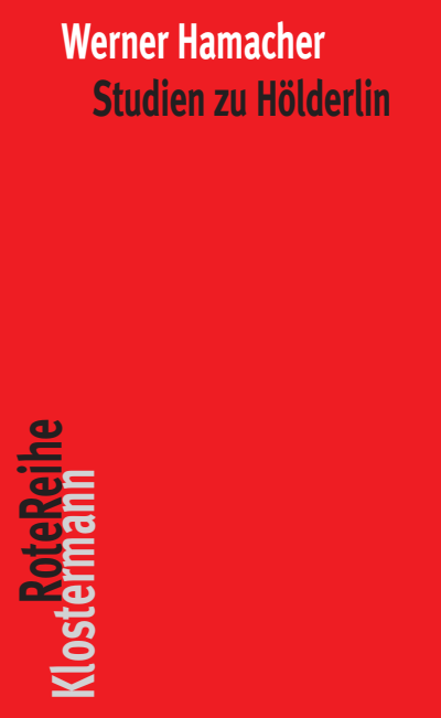 Cover of book: Studien zu Hölderlin