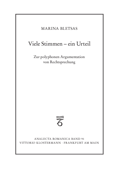 Cover des Buchs: Viele Stimmen – ein Urteil