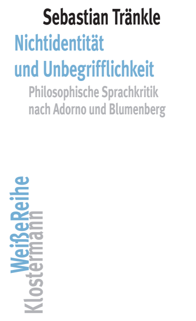 Cover des Buchs: Nichtidentität und Unbegrifflichkeit